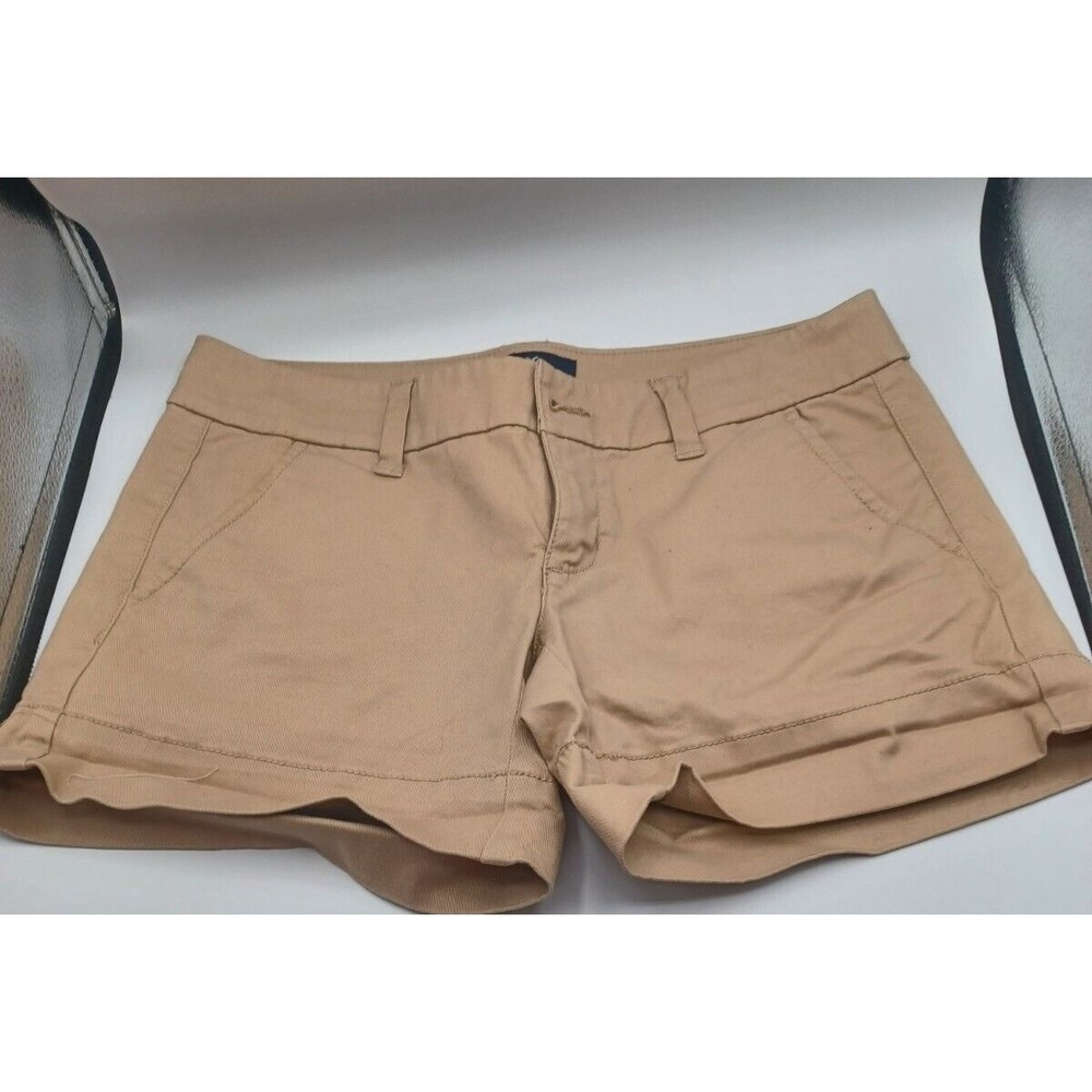 American Eagle AEO Midi Chino Stretch Khaki Tan Shorts Size 0